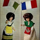 PATONS KNITTING PATTERN 9897 9d to fit 12" Dolls 4ply National Costume Series