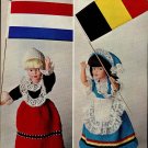 PATONS KNITTING PATTERN 9863 9d to fit 9" Dolls 4ply National Costume Series