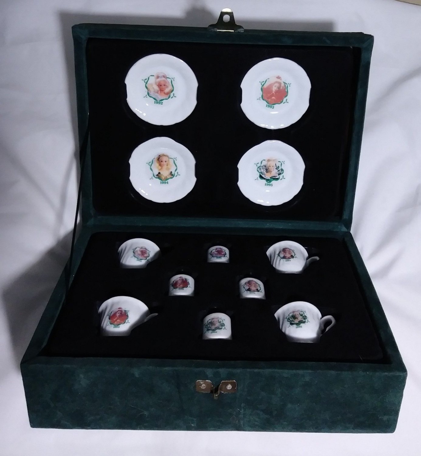 Holiday Barbie Collectible Miniature Tea Set with COA 1992-1995