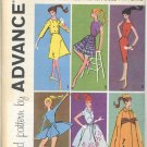 ADVANCE Fits 11.5" Barbie Fashion Dolls Clothes Pattern UNCUT Original