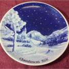 CHRISTMAS 1976 Bavaria, GERMANY Kuba PORZELLAN Plate Blue/White Snowy Night