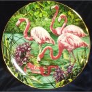 Rosy Flamingos Porcelain Plate Collectible Royal Cornwall Exotic Birds Tropique