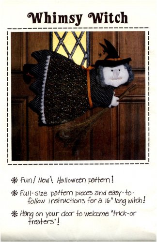 WHIMSY WITCH 1980 PATCH PRESS KATHIE DIXON UNCUT SEWING PATTERN HALLOWEEN