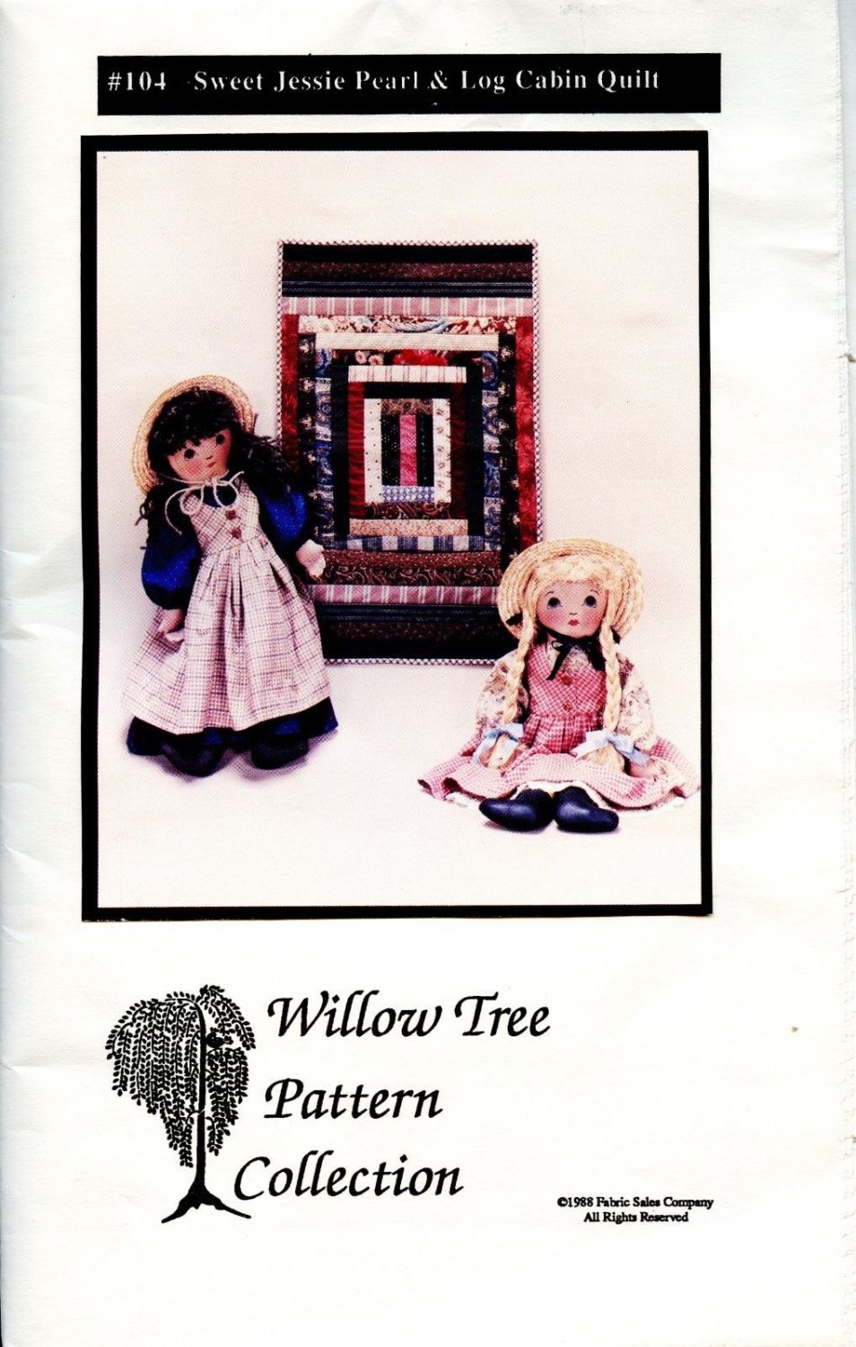 Willow Tree Craft Sewing Pattern Sweet Jessie Pearl Doll 22" Dolls & Quilt