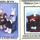 2 Indygo Junction Bunnies Bunny Rabbit Hare Dolls & Loveseat Sewing Patterns