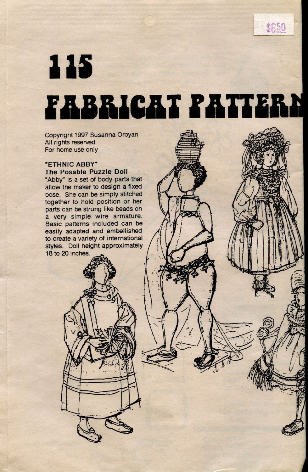 Ethnic Abby Doll The Posable Puzzle Doll Sewing Pattern Body Parts