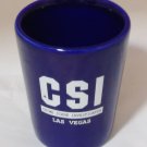 Blue Ceramic CSI Las Vegas Souvenir Shot Glass Shotglass