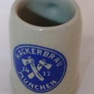 Grey Ceramic Hackerbrau Munchen Small Souvenir Shot Glass Shotglass