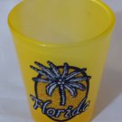 Florida Sunny Yellow Glitter Palm Tree Souvenir Shot Glass Shotglass