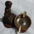 Vintage Brass Nude Boy Peeing Collector Ash Tray