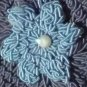 Arabella Blue Hand Bag Small Purse Blue Flowers White Pearls Short Straps