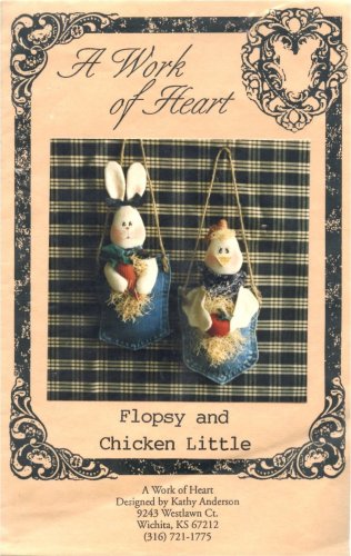 A Work of Heart Bunny Rabbit Flopsy and Chicken Little Pattern Decor Denim