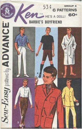 Sew Easy ADVANCE SEWING CLOTHES PATTERN KEN DOLL OUTFIT UNCUT BARBIES BOYFRIEND