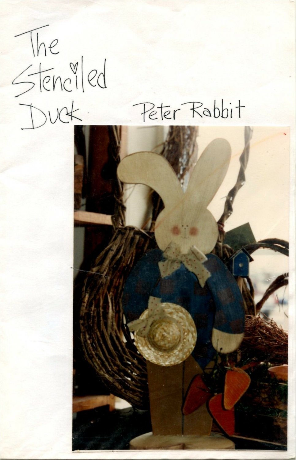 The Stenciled Duck Peter Rabbit Bunny Wood Yard Doll Pattern