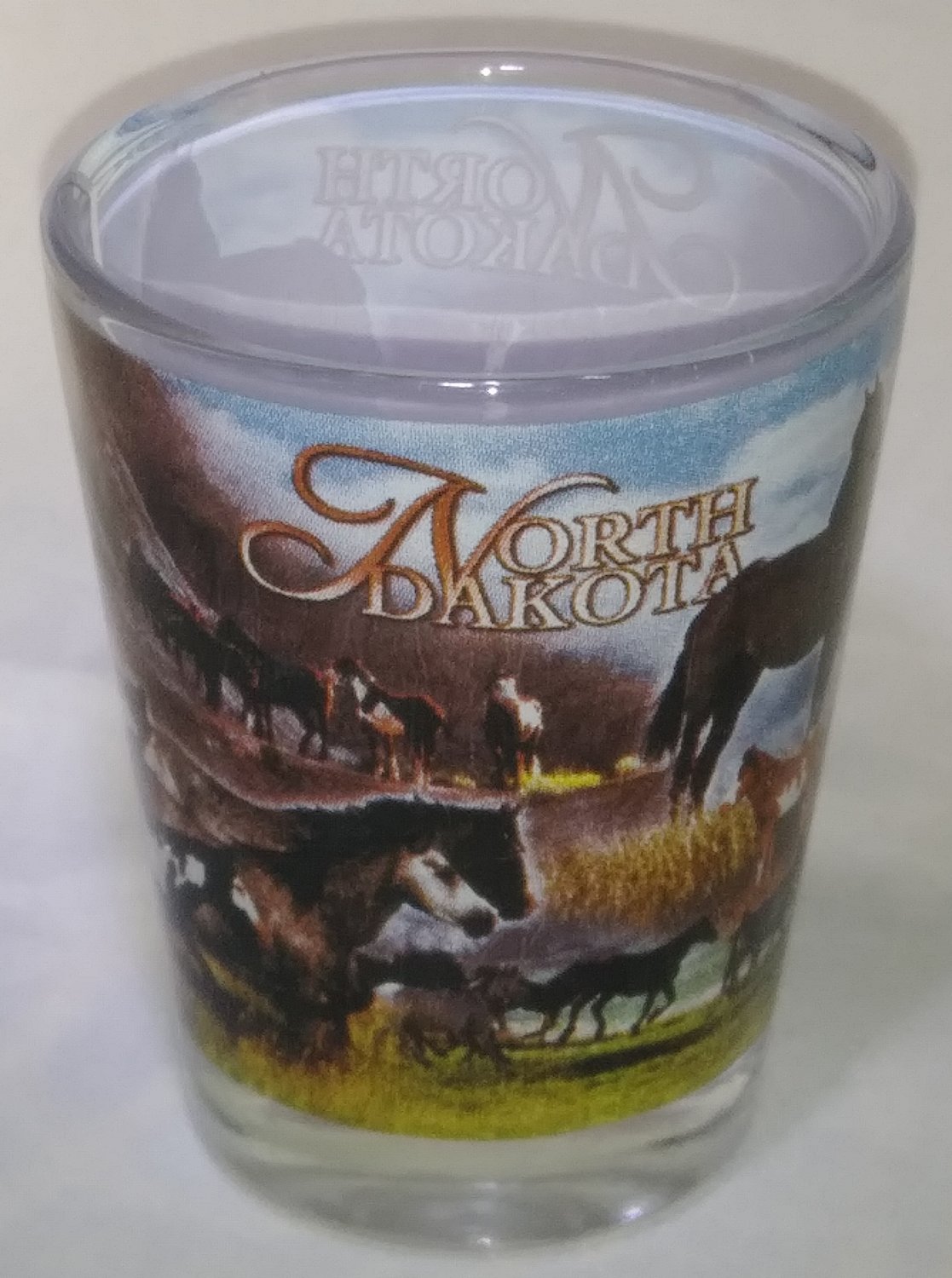 North Dakota Horse Horses Souvenir Shot Glass Shotglasses