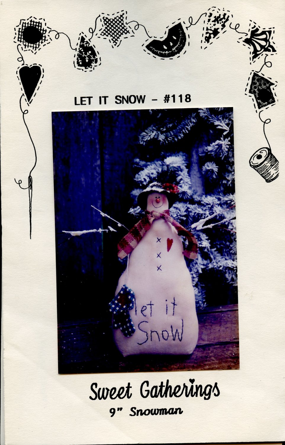 Let it Snow by Sweet Gatherings 9" Snowman Christmas Pattern