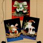 Country Stitches 4 1/2" Snowman Santa & Angel Ornaments 'Tis the Season Christmas Pattern