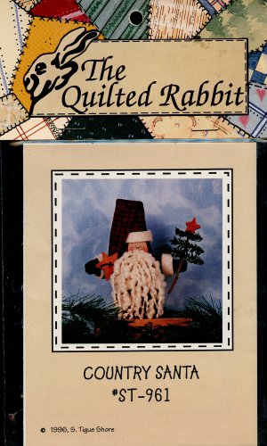 The Quilted Rabbit 5 1/2" Freestanding Country Santa Decoration Christmas Pattern