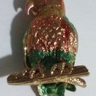 MACAW Parrot Metal GREEN GOLD BIRD Jewelry Box