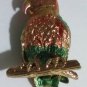 MACAW Parrot Metal GREEN GOLD BIRD Jewelry Box