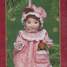 Hallmark 2001 Mistletoe Miss Doll Porcelain Series Christmas Ornament No Teddy Bear