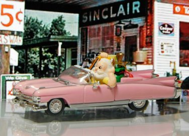 Enesco Ornament 59 Pink Cadillac Convertible Caddy with Santa 132705