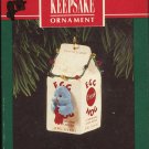 Hallmark Christmas Ornament Egg Nog Nest 1992 Bluebird in Milk Carton Birdhouse