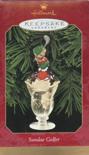 1999 Hallmark Keepsake Ornament Sundae Golfer Mouse Golf Ice Cream Cherry Fudge