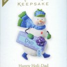 Hallmark 2010 Happy Holi-Dad Snowman Figure with Gift Ornament Can Personalize