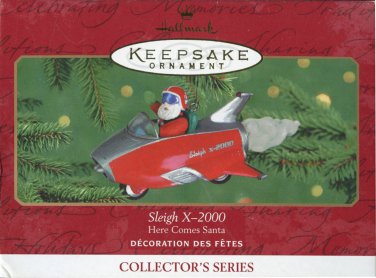 2000 Hallmark Keepsake Ornament Sleigh X-2000 Here Comes Santa #22 in Series