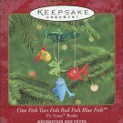 Hallmark Ornament Dr. Seuss1 Fish 2 Fish Red Fish Blue Fish Mini Wind Chimes