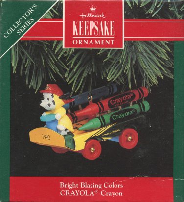 1992 Hallmark Ornament Bright Blazing Colors CRAYOLA Crayon #4 Dog on Firetruck