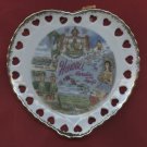 Hawaii Souvenir Collectors 5" Plate Scenic Heart Shaped Lace Edge