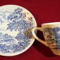 VINTAGE CUP & SUCER Country Side Enoch Wedgwood Blue White ENGLAND Tea Coffee
