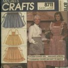 McCall's Crafts 8711 Kitchen Coverups Smocked Aprons Casserole Cover Mitts