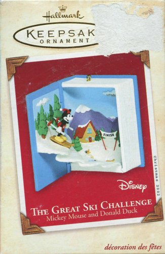 Hallmark 2002 THE GREAT SKI CHALLENGE Mickey & Donald Duck Disney Ornament
