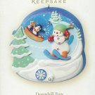 2008 Hallmark Keepsake Christmas Ornament Down Hill Fun Spin-A-Majigs Penguin
