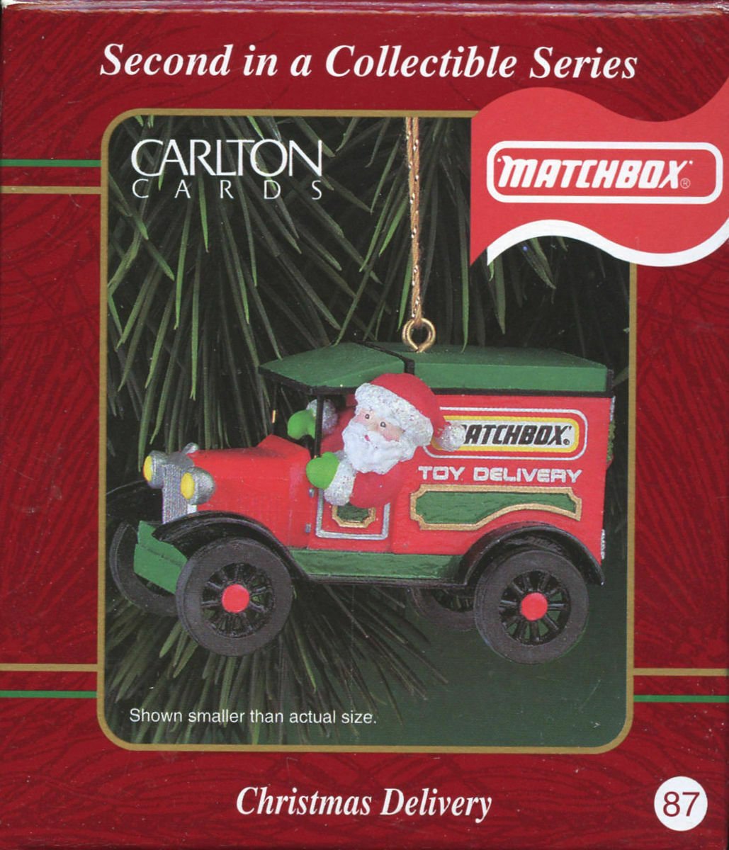 Carlton Cards Matchbox Christmas Delivery Santa in a Toy Truck Ornament 87