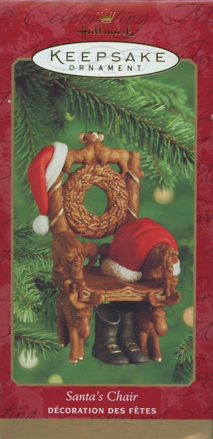 Hallmark Keepsake Christmas Ornament Santa's Chair Handcrafted Dated 2000