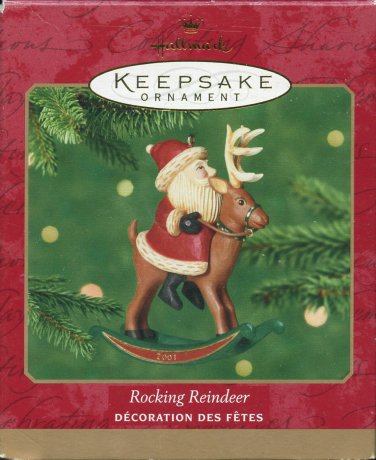 Rocking Reindeer 2001 Santa Hallmark Keepsake Christmas Ornament