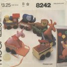 McCall's 8242 Circus Train Toy Fabric Animals Transfer Sewing Pattern Uncut