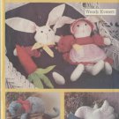 Country Animals Bunny Dolls Cat Duck Shelf Sitters Butterick Sewing Pattern 6653