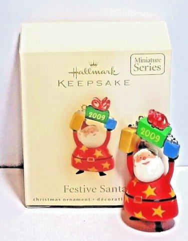 2009 Hallmark Miniature Ornament FESTIVE SANTA 1st in Series Claus