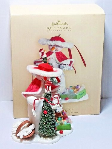 Hallmark Keepsake Christmas Ornament: â��Decorating Snow Ladyâ�� 2007 Snowman