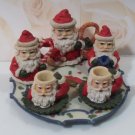 Miniature Resin Santa Claus Tea-set Vintage Christmas
