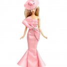 Mermaid Dress for slim 11.5inch Fashion Doll Long Evening Gown Clothing Hat Pink