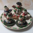 Miniature Resin Snowman Tea-set Vintage Christmas