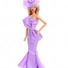 Slim Mermaid Dress for 11.5inch Fashion Doll Long Evening Gown Hat Clothing Purp
