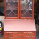 Large Antique Mahogany Secretary Desk Drop Lid Hidden Compartments