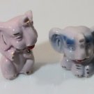 VINTAGE PAIR Porcelain Baby Elephants Pink & Blue JAPAN 2.75" Very Cute